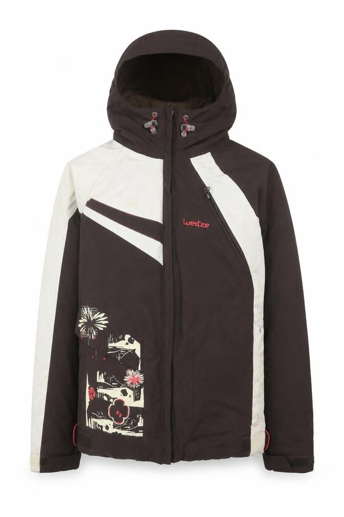 Wedze Girls Brown Ski Jacket Size 8 Hooded Padded Winter Coat