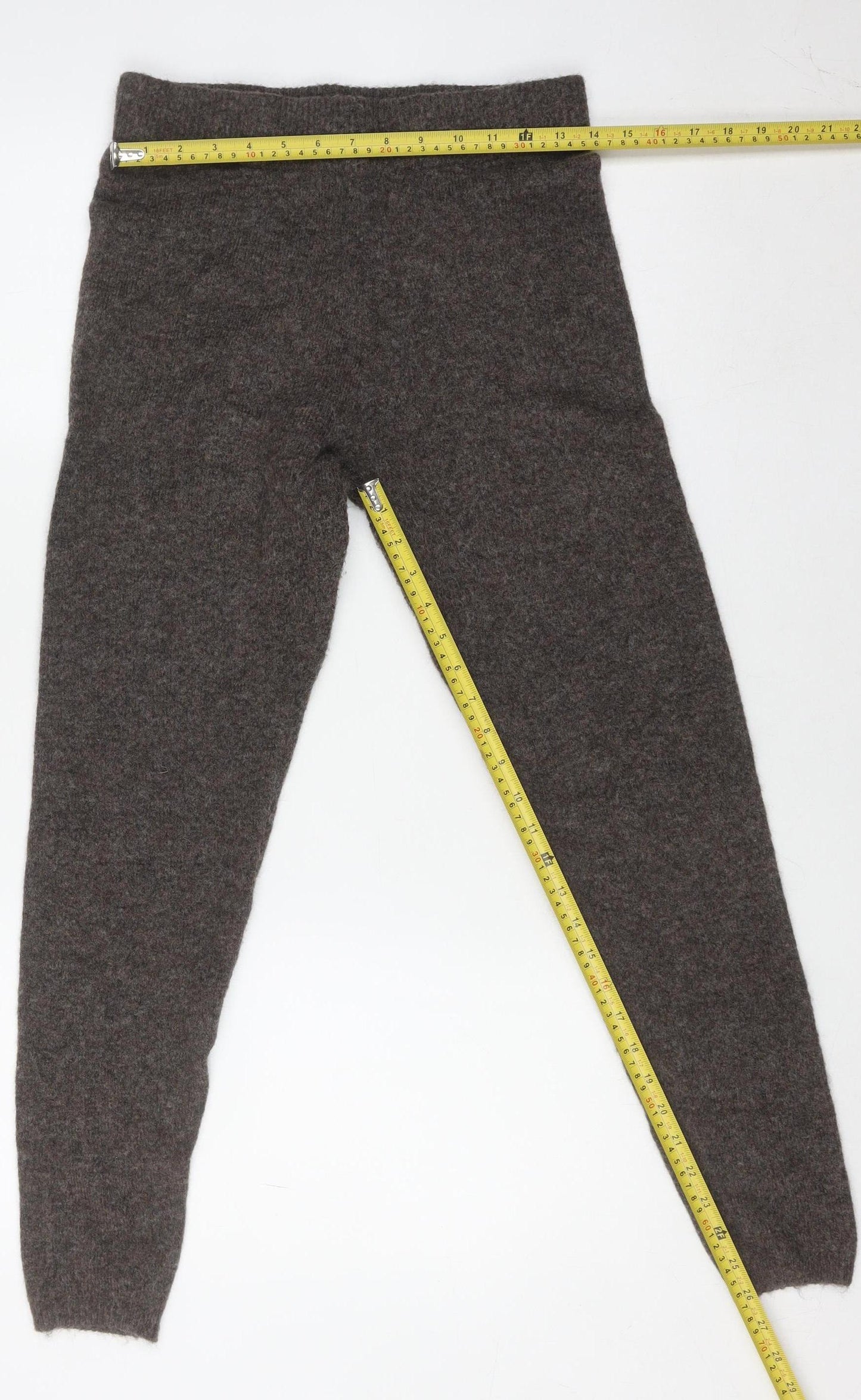 PrettyLittleThing Women Brown Knit Slim Leggings Size M