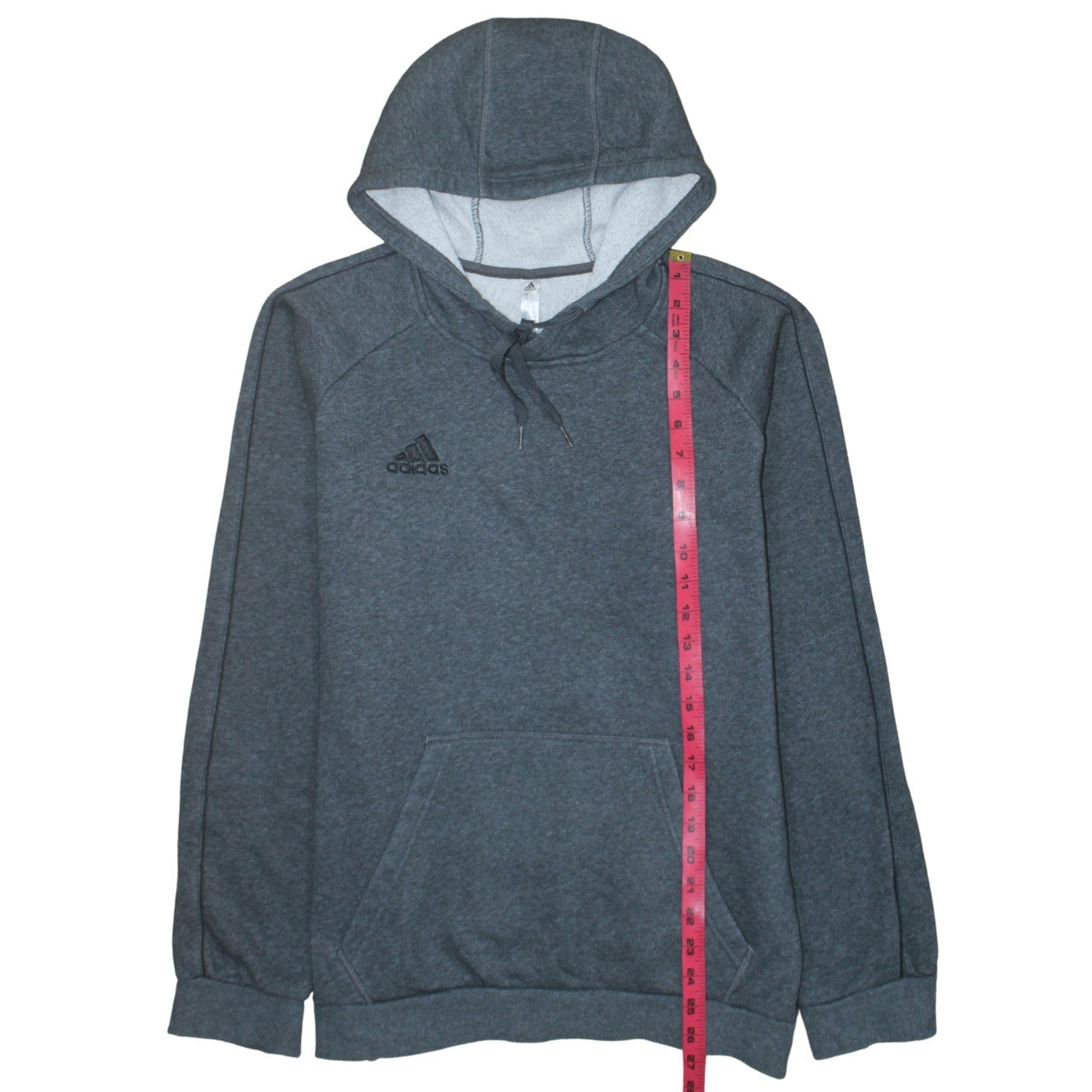 Adidas Mens Grey Pullover Hoodie Size M Regular Fit Sports Fleece