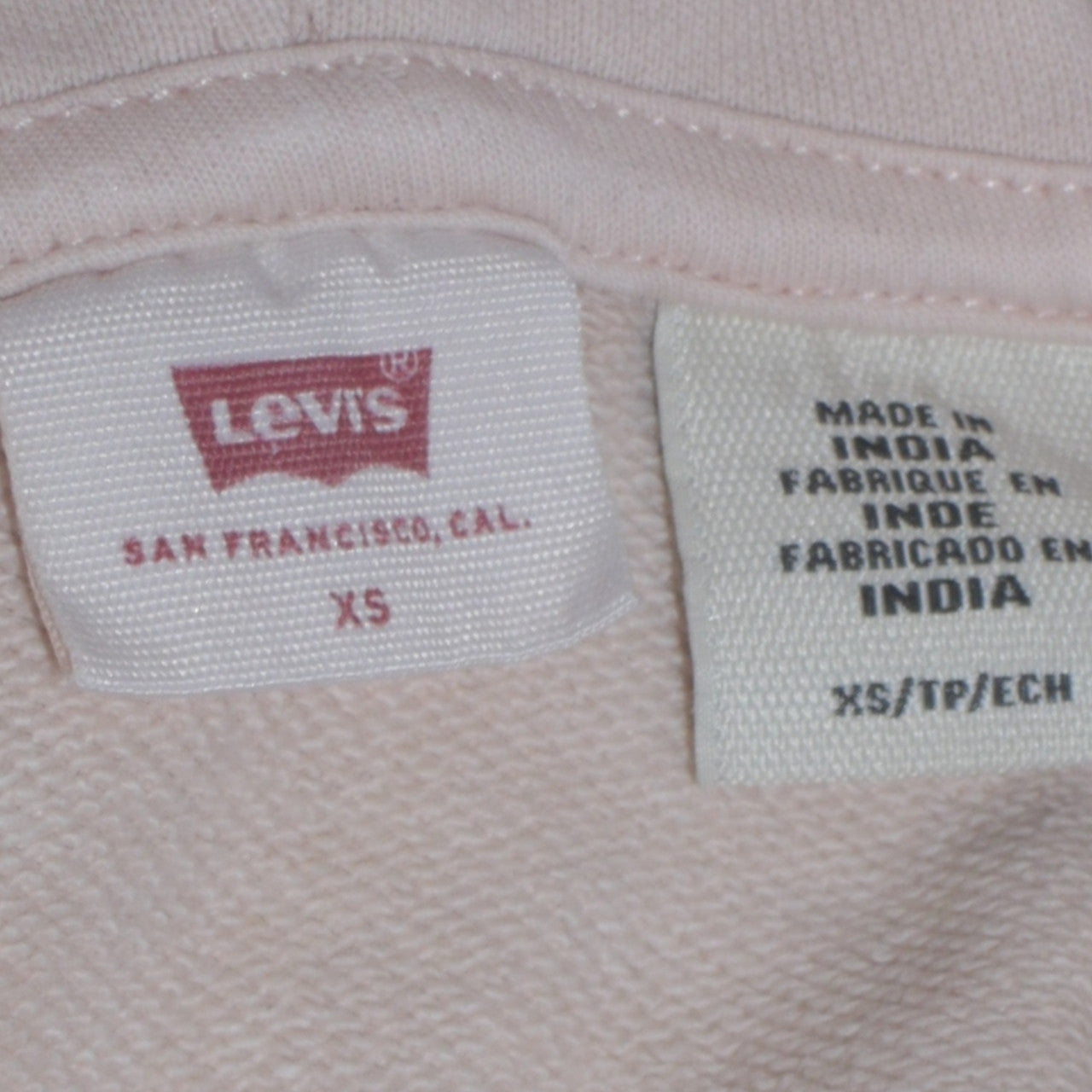 Levi's Womens Beige Pink Ombre Pullover Hoodie XS Cotton Casual