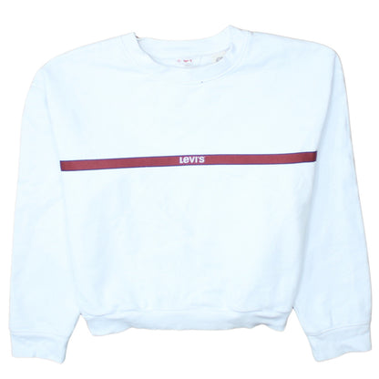 Levi's Women's White Crew Neck Pullover Sweatshirt Small