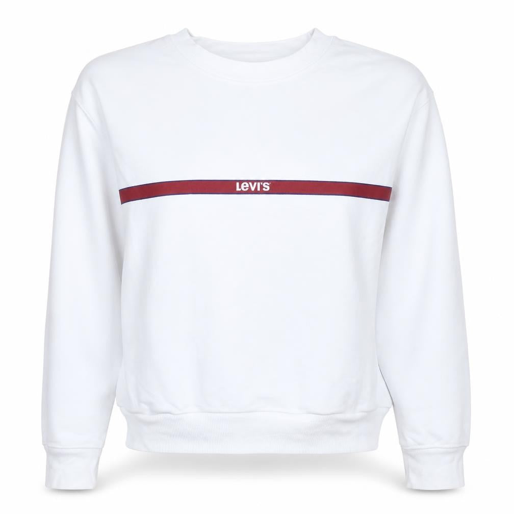 Levi's Women's White Crew Neck Pullover Sweatshirt Small