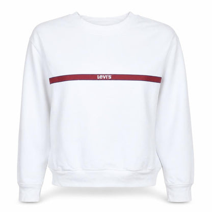 Levi's Women's White Crew Neck Pullover Sweatshirt Small