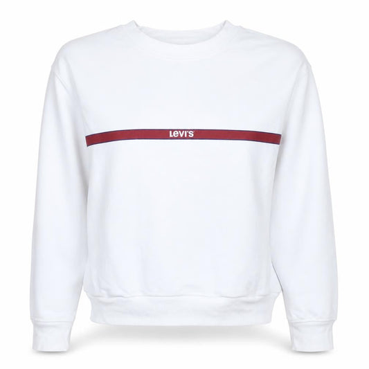 Levi's Women's White Crew Neck Pullover Sweatshirt Small