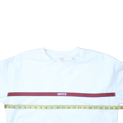 Levi's Women's White Crew Neck Pullover Sweatshirt Small