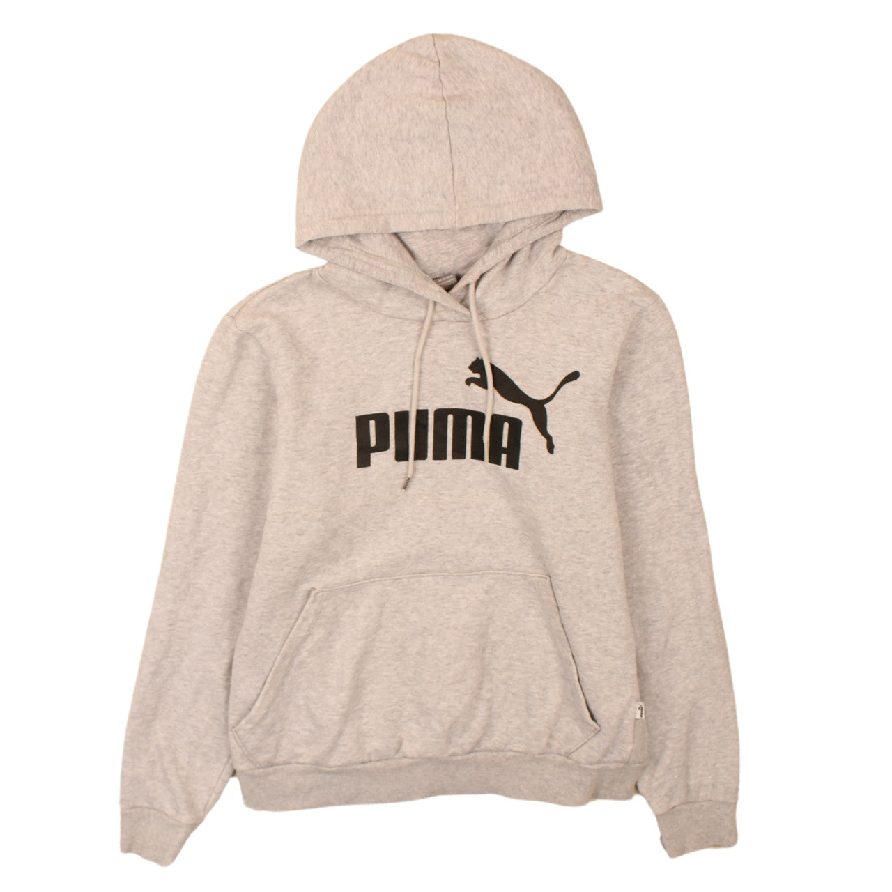 Puma Womens Grey Hoodie Size 12 Pullover Logo Hooded Sweatshirt