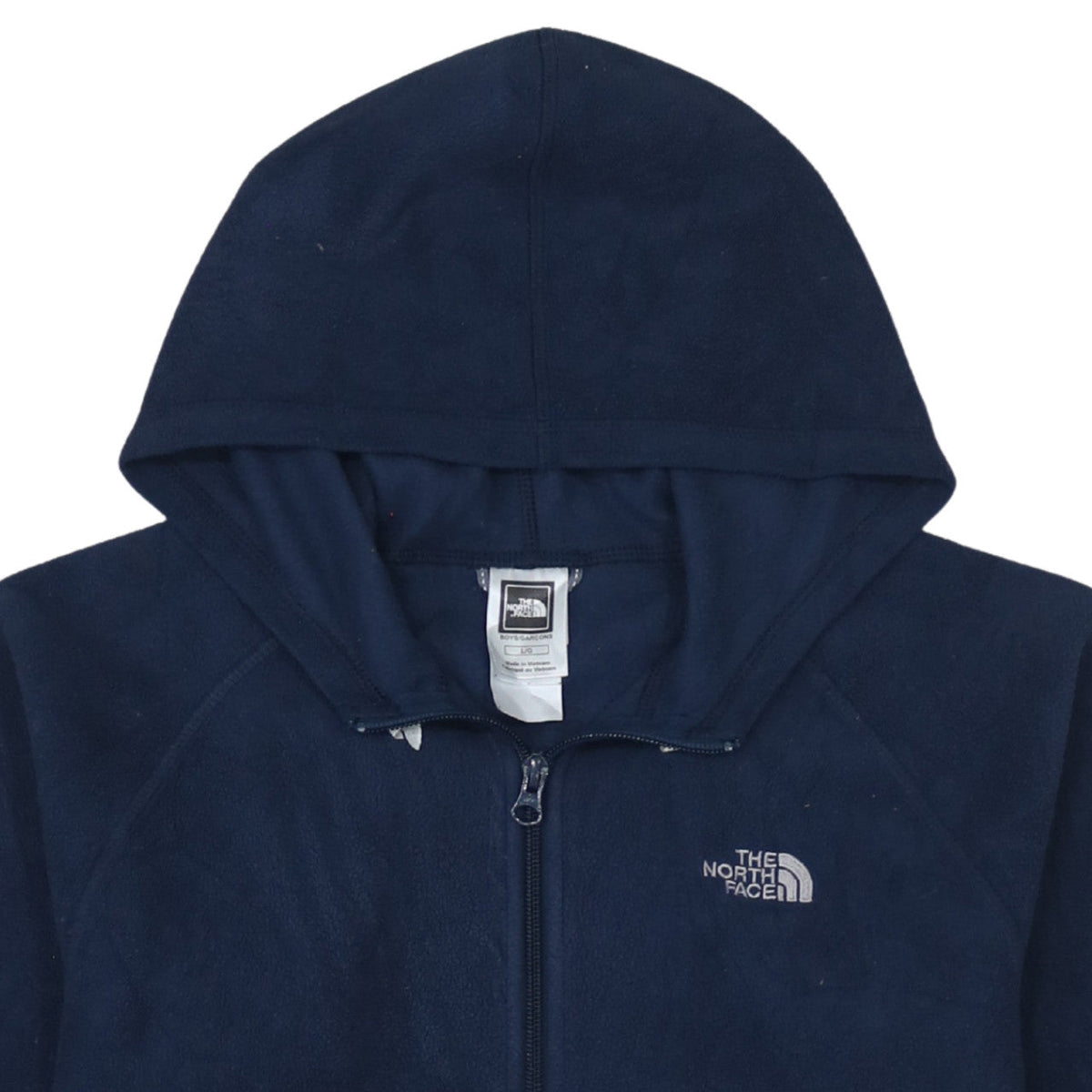 The North Face Boys Navy Blue Full Zip Fleece Hoodie L/G