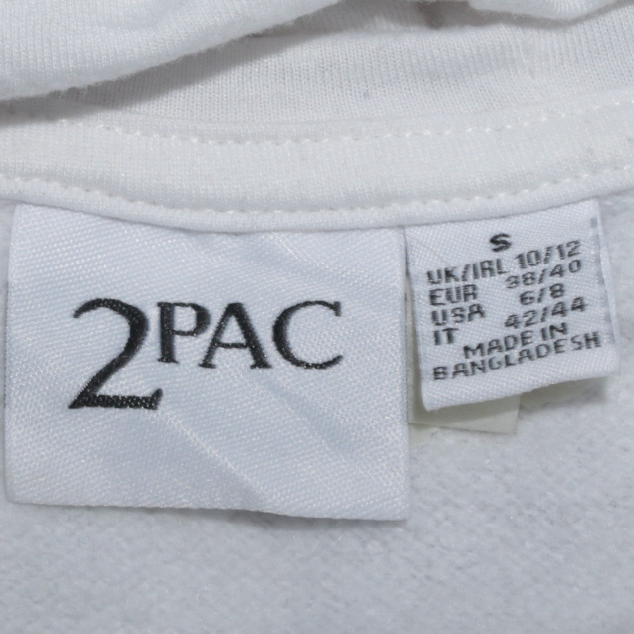 2Pac Women's White Graphic Pullover Hoodie Size S