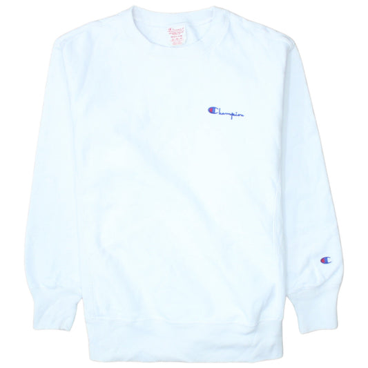 Champion Men's White Reverse Weave Crew Neck Sweatshirt Medium