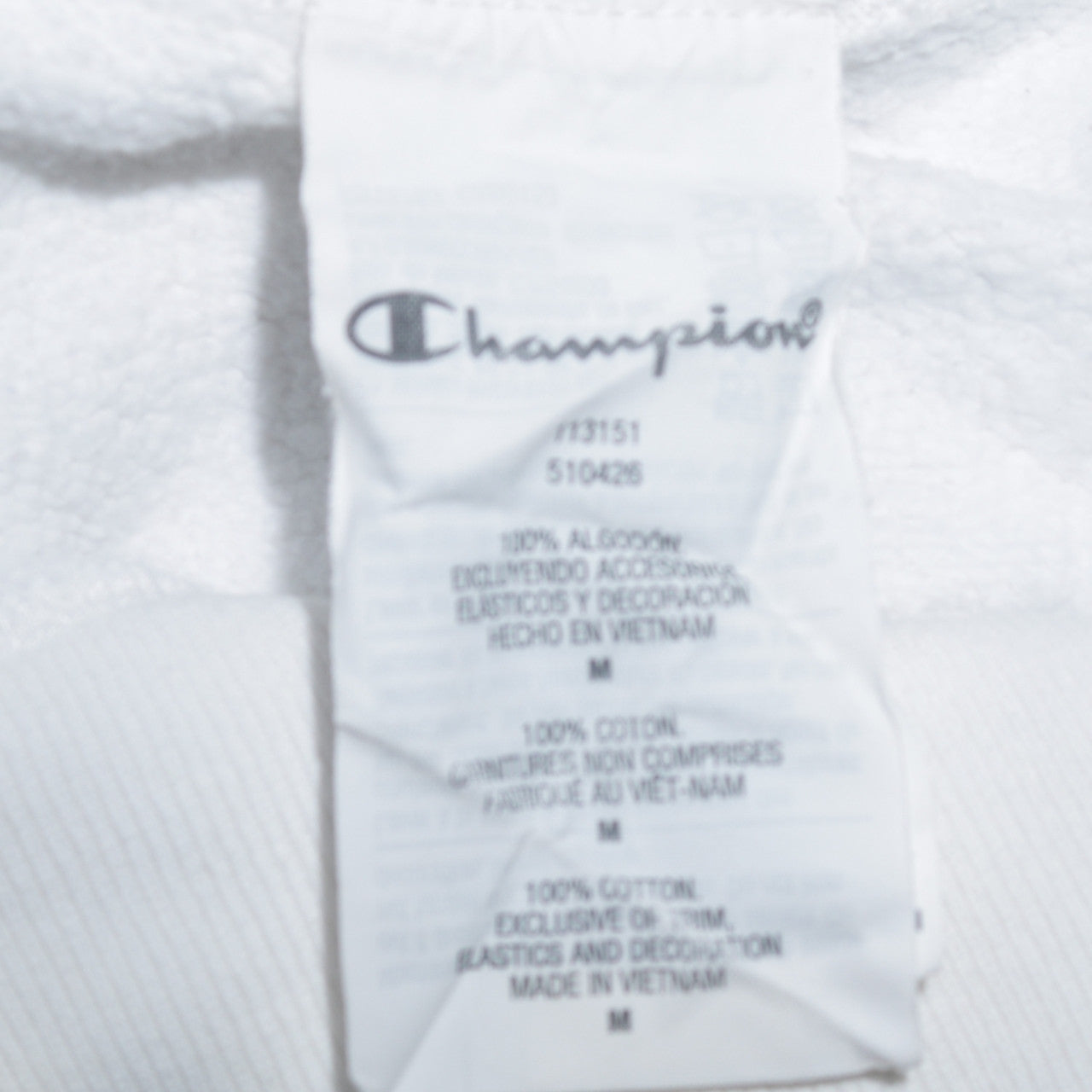 Champion Men's White Reverse Weave Crew Neck Sweatshirt Medium