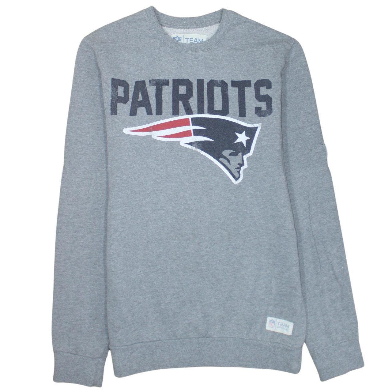 Tu Men Grey Patriots Graphic Crew Neck Sweatshirt Size S