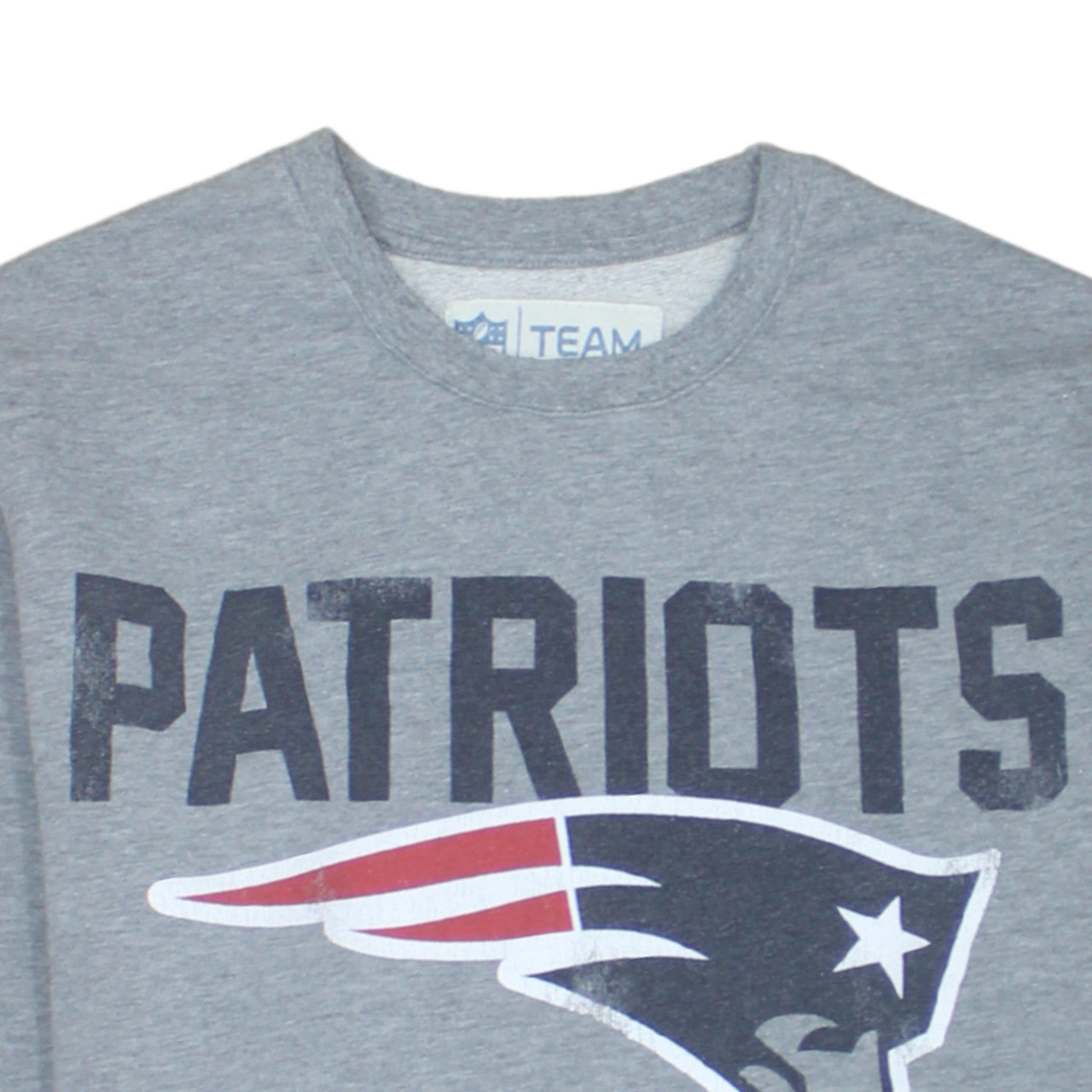 Tu Men Grey Patriots Graphic Crew Neck Sweatshirt Size S