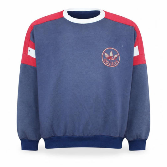 Adidas Women’s Blue Red Crew Neck Pullover Sweatshirt Size M