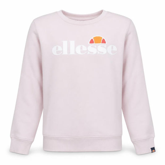 Front view of Ellesse girls’ pink logo crew neck long sleeve pullover sweatshirt 13-14y