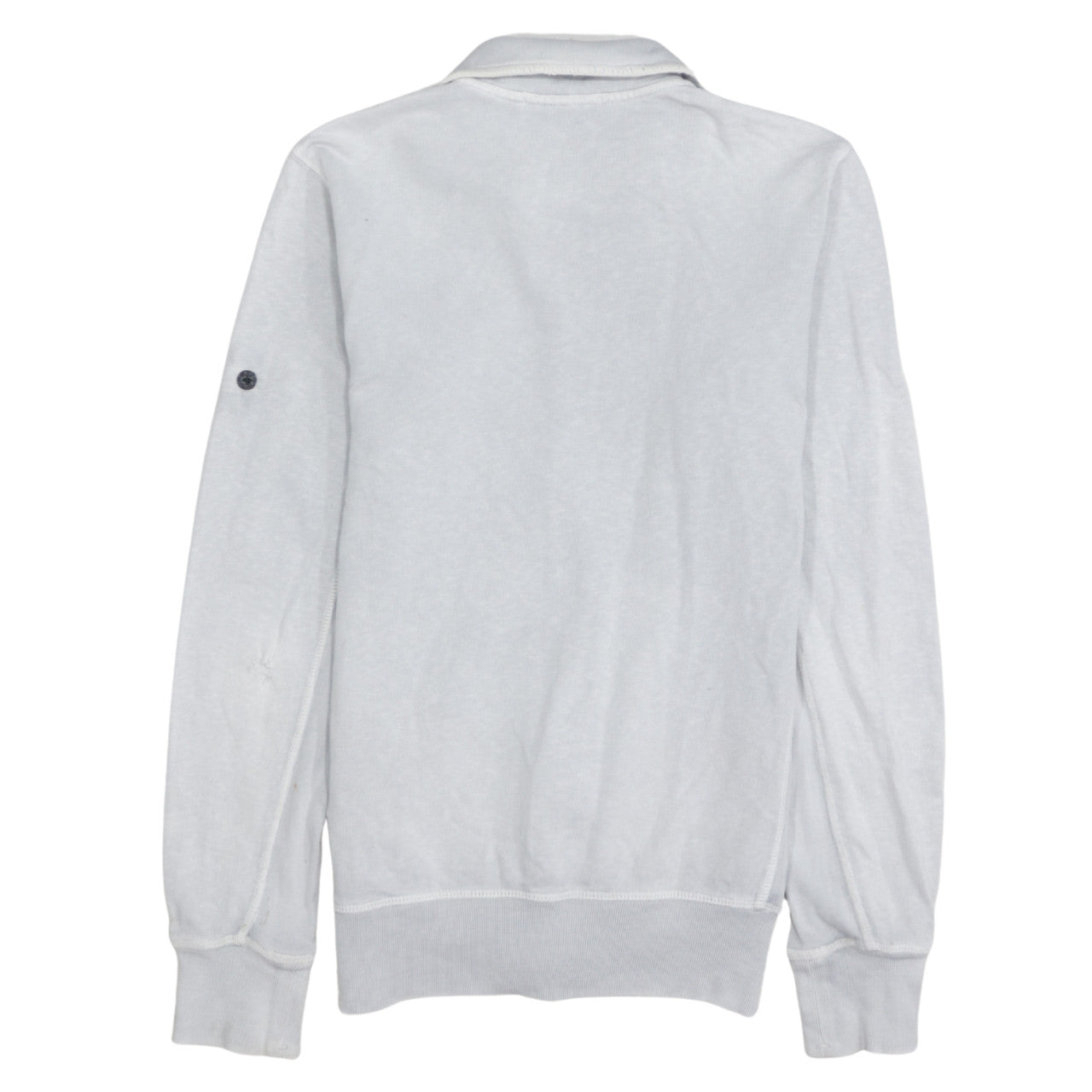 Stone Island Men's Grey Full Zip Mock Neck Cotton Sweatshirt Size S