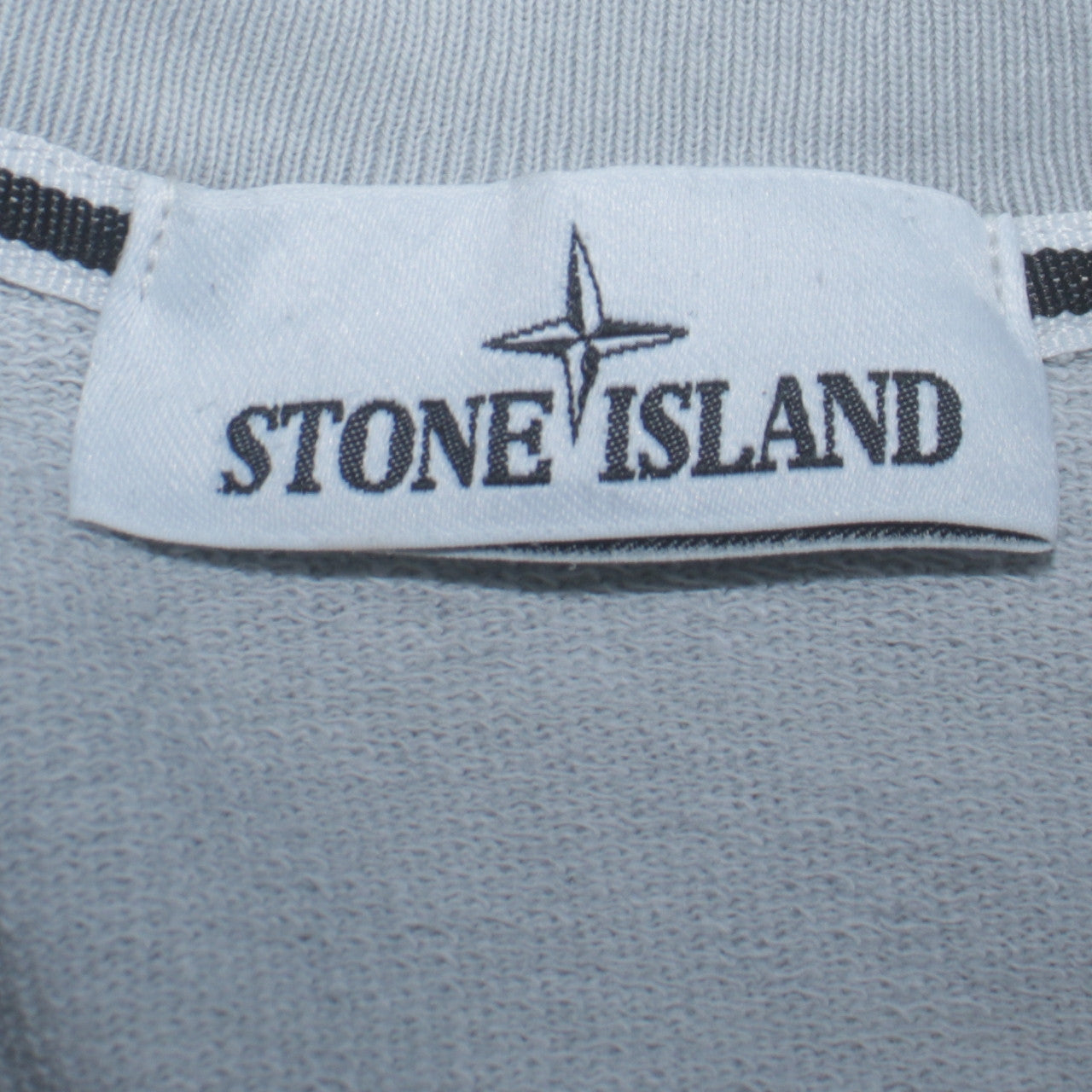Stone Island Men's Grey Full Zip Mock Neck Cotton Sweatshirt Size S