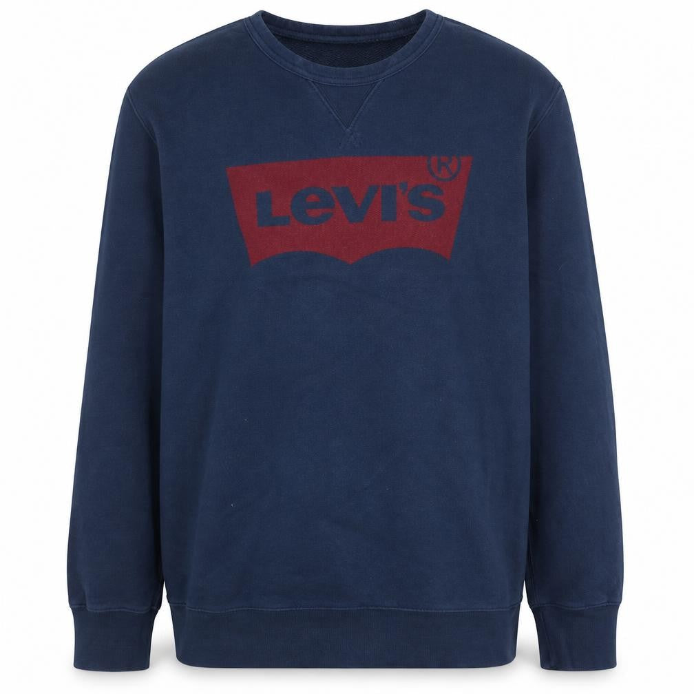 Levi's Mens Navy Blue Logo Crew Neck Sweatshirt Size L
