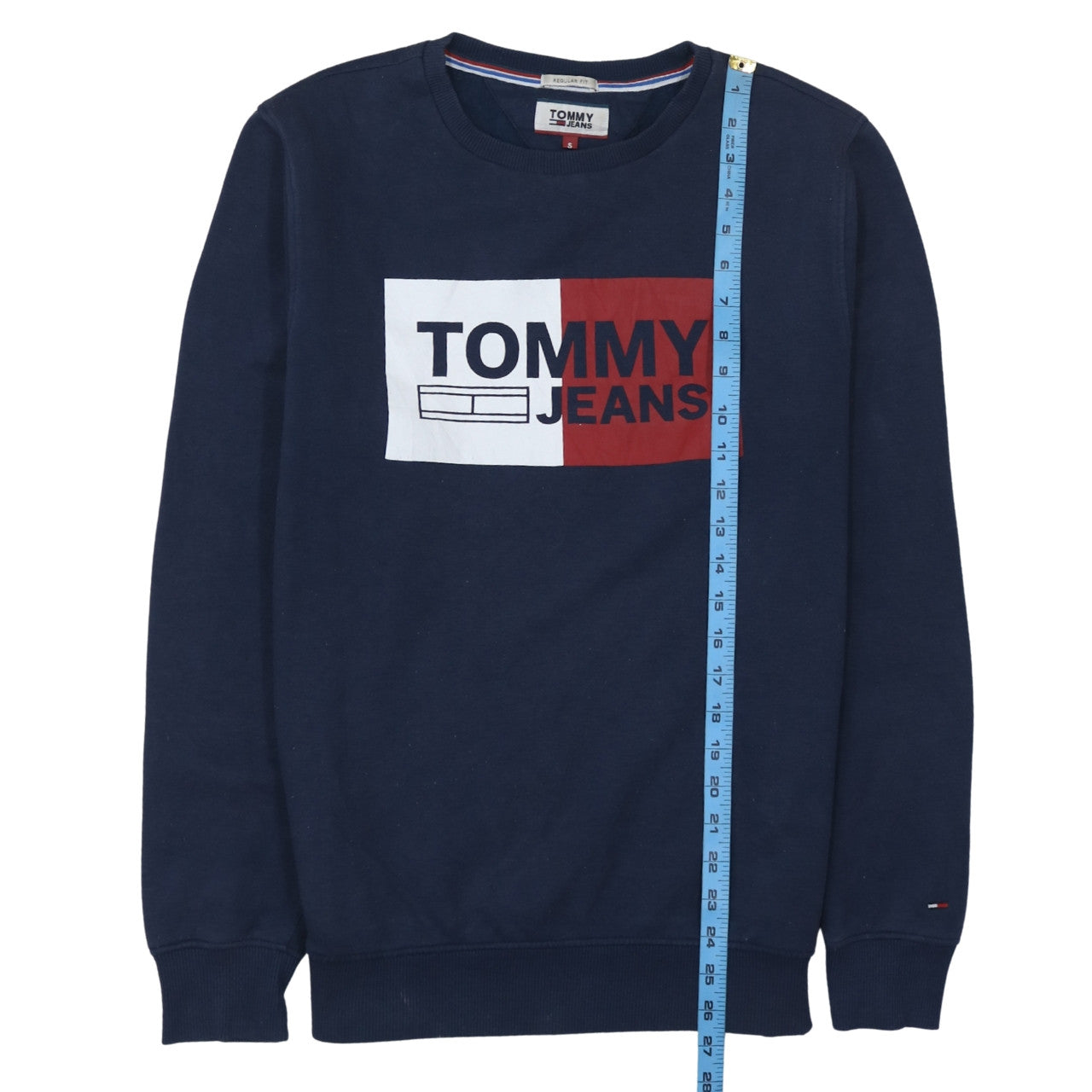 Tommy Jeans Men's Blue Logo Crew Neck Sweatshirt Size S Regular Fit