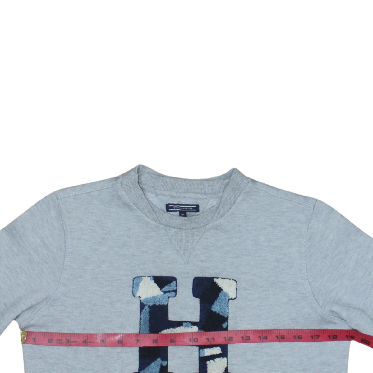 Tommy Hilfiger Boys Grey Pullover Sweatshirt Size 164 Crew Neck Logo