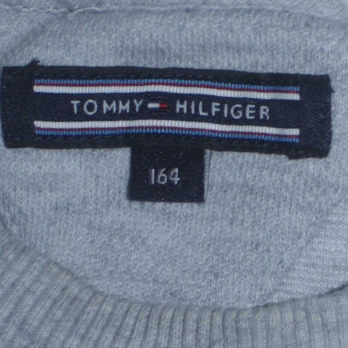 Tommy Hilfiger Boys Grey Pullover Sweatshirt Size 164 Crew Neck Logo