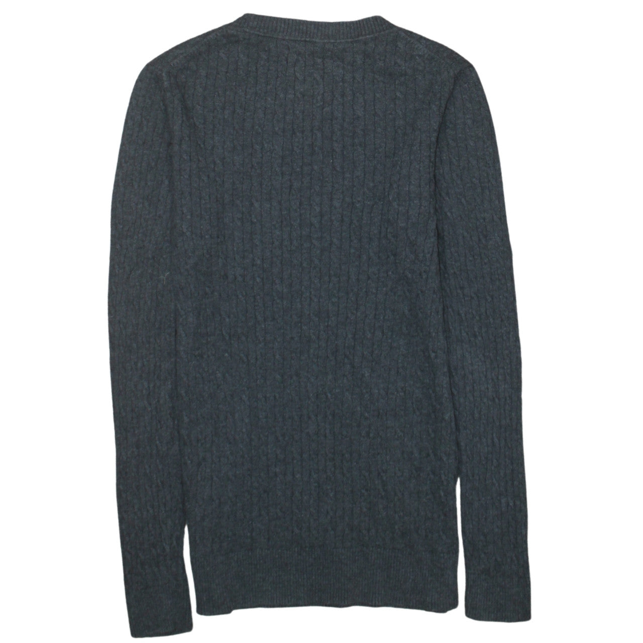 Tommy Hilfiger Women's Grey Cable-Knit Wool Cashmere Jumper Size S