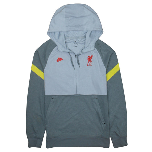 Nike Men's Grey LFC Dri-Fit 1/2 Zip Hoodie Size S