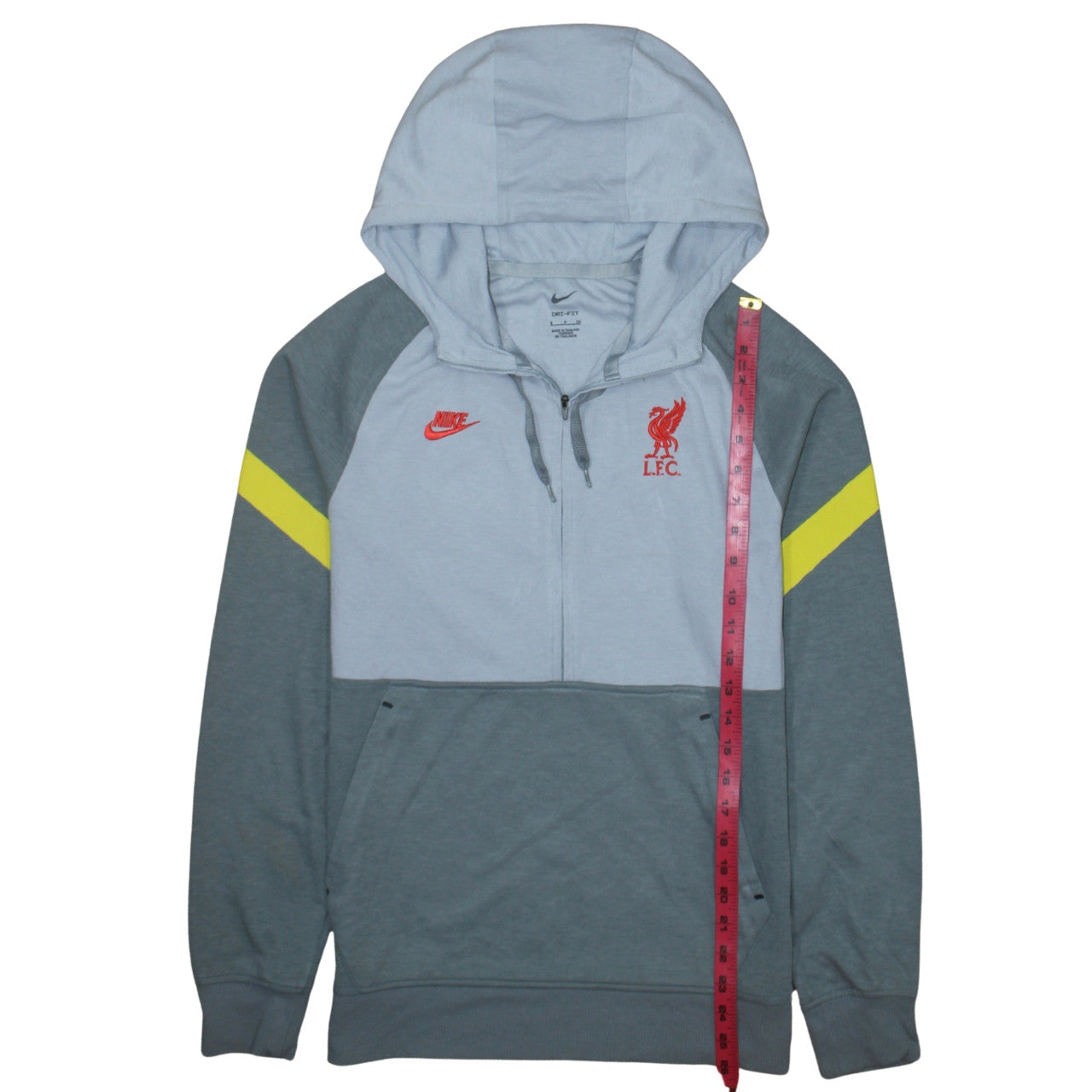 Nike Men's Grey LFC Dri-Fit 1/2 Zip Hoodie Size S