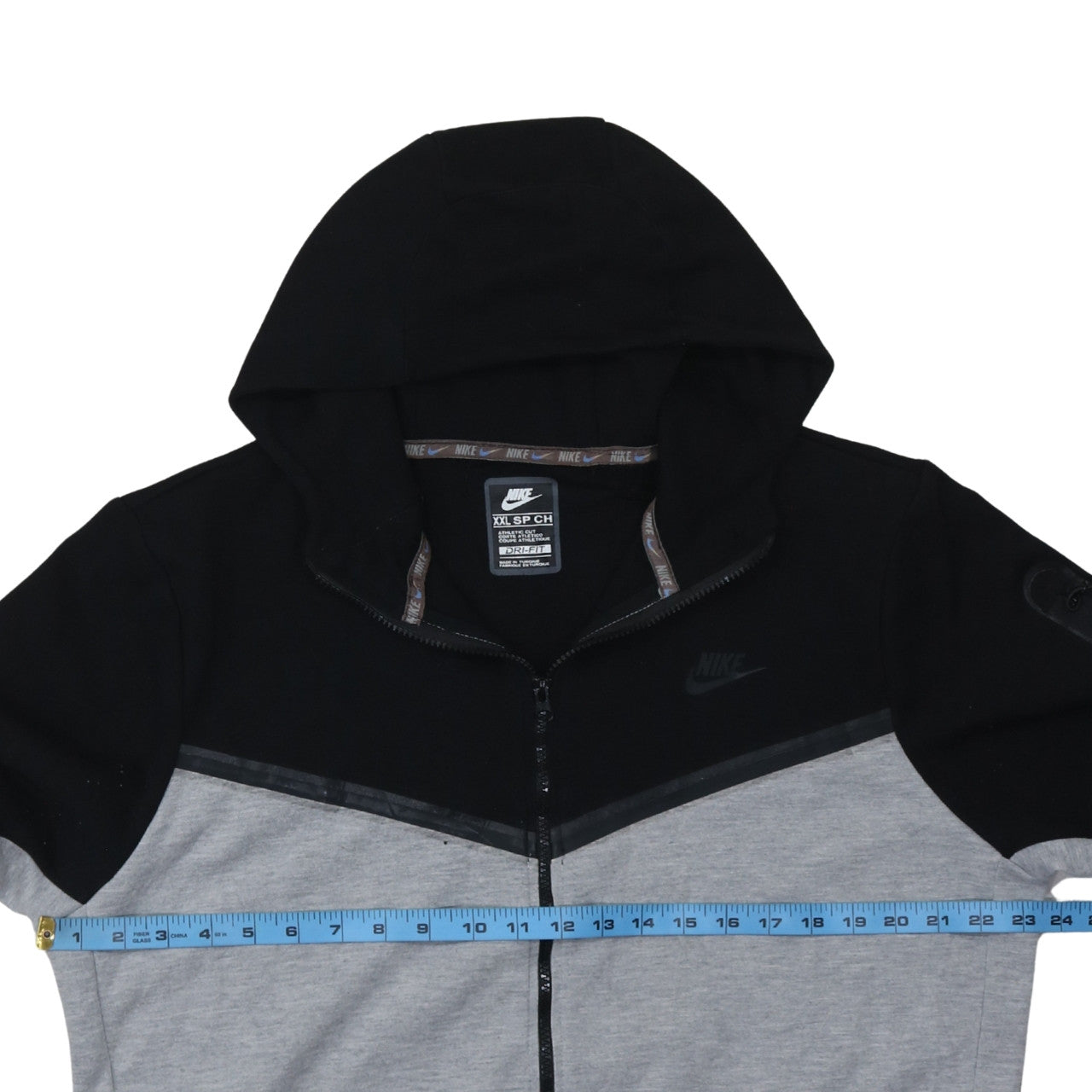 Nike Men's Black Grey Full Zip Dri-FIT Hoodie 2XL Athletic Fit