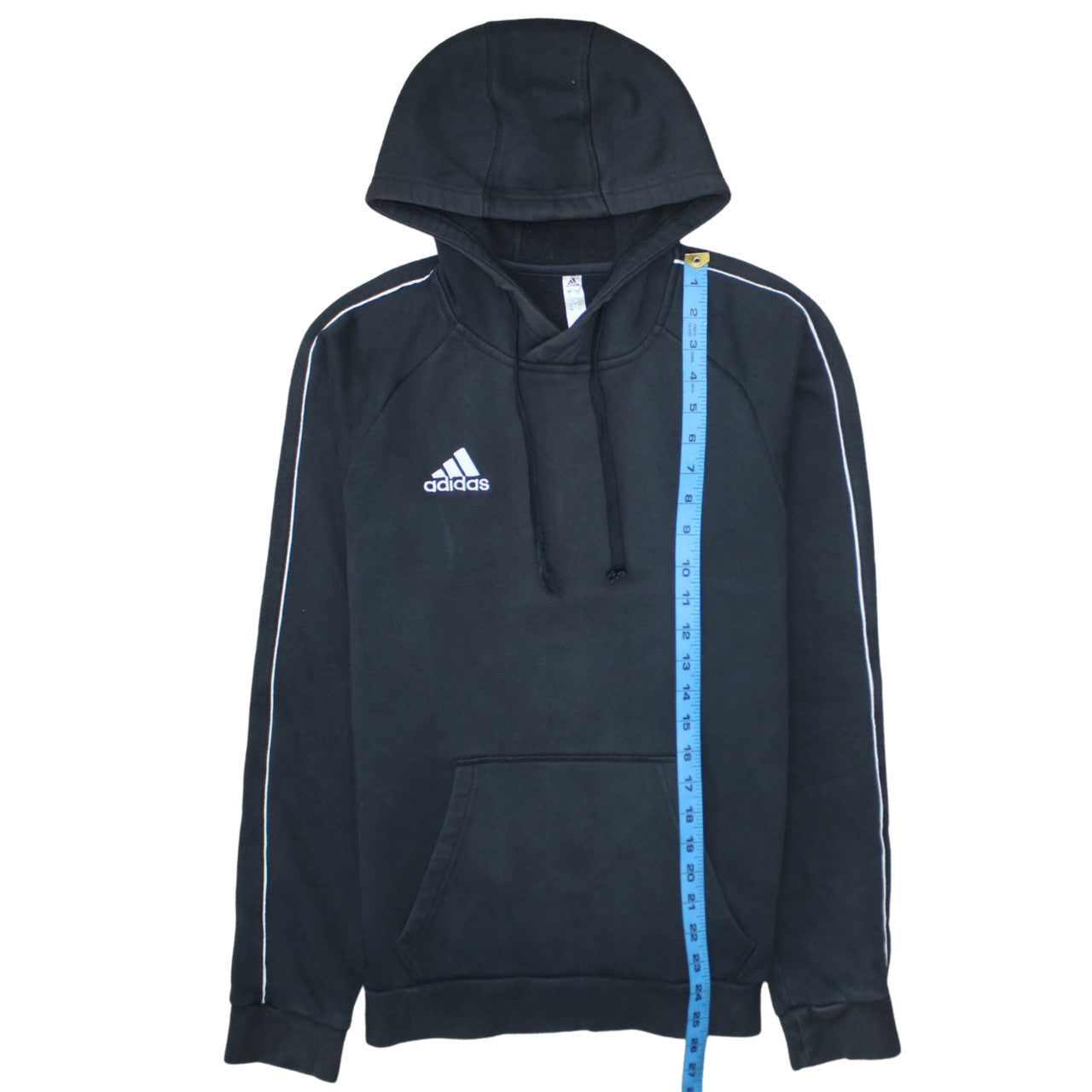 Adidas Men's Black XS Pullover Hoodie with Logo and Pockets
