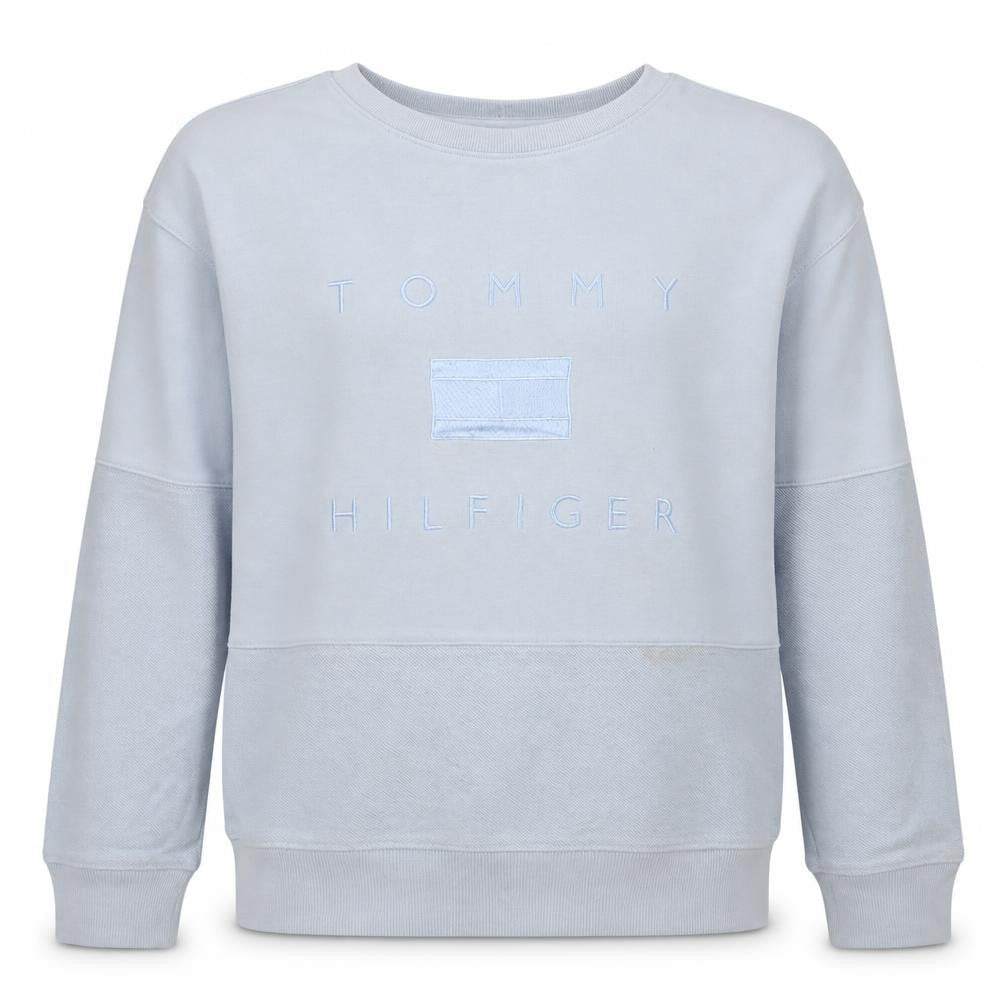 Tommy Hilfiger Men's Grey Embroidered Logo Sweatshirt L Pullover