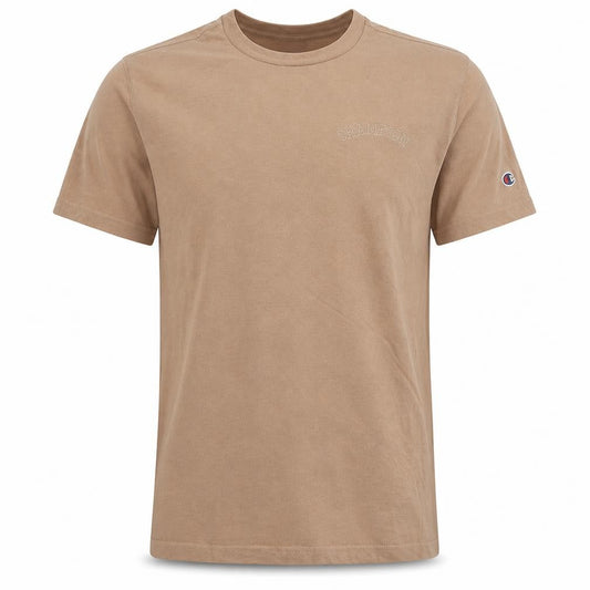 Champion Men's Beige Embroidered Logo Short Sleeve T-Shirt Size S