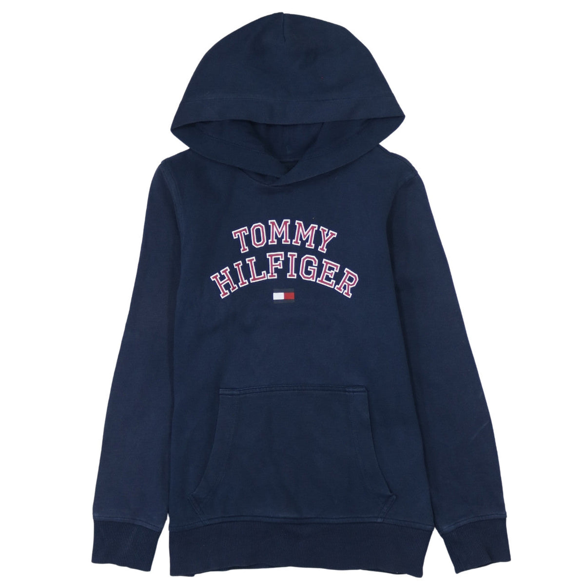 Tommy Hilfiger Boys Navy Pullover Hoodie Size 152 Cotton Blend