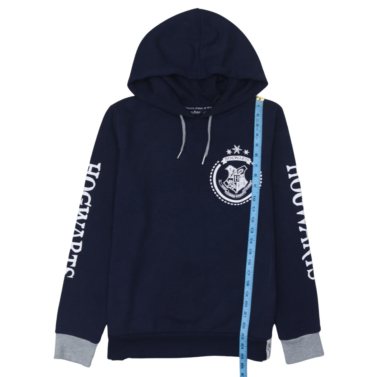 Harry Potter Women Navy Blue Hogwarts Hoodie L Pullover Cotton Blend