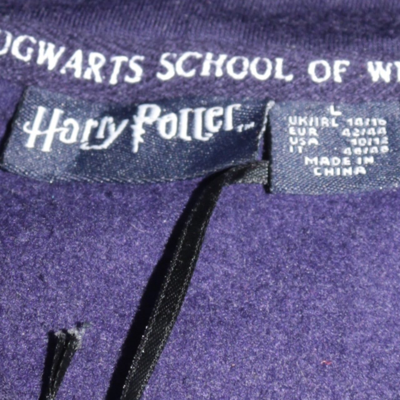 Harry Potter Women Navy Blue Hogwarts Hoodie L Pullover Cotton Blend