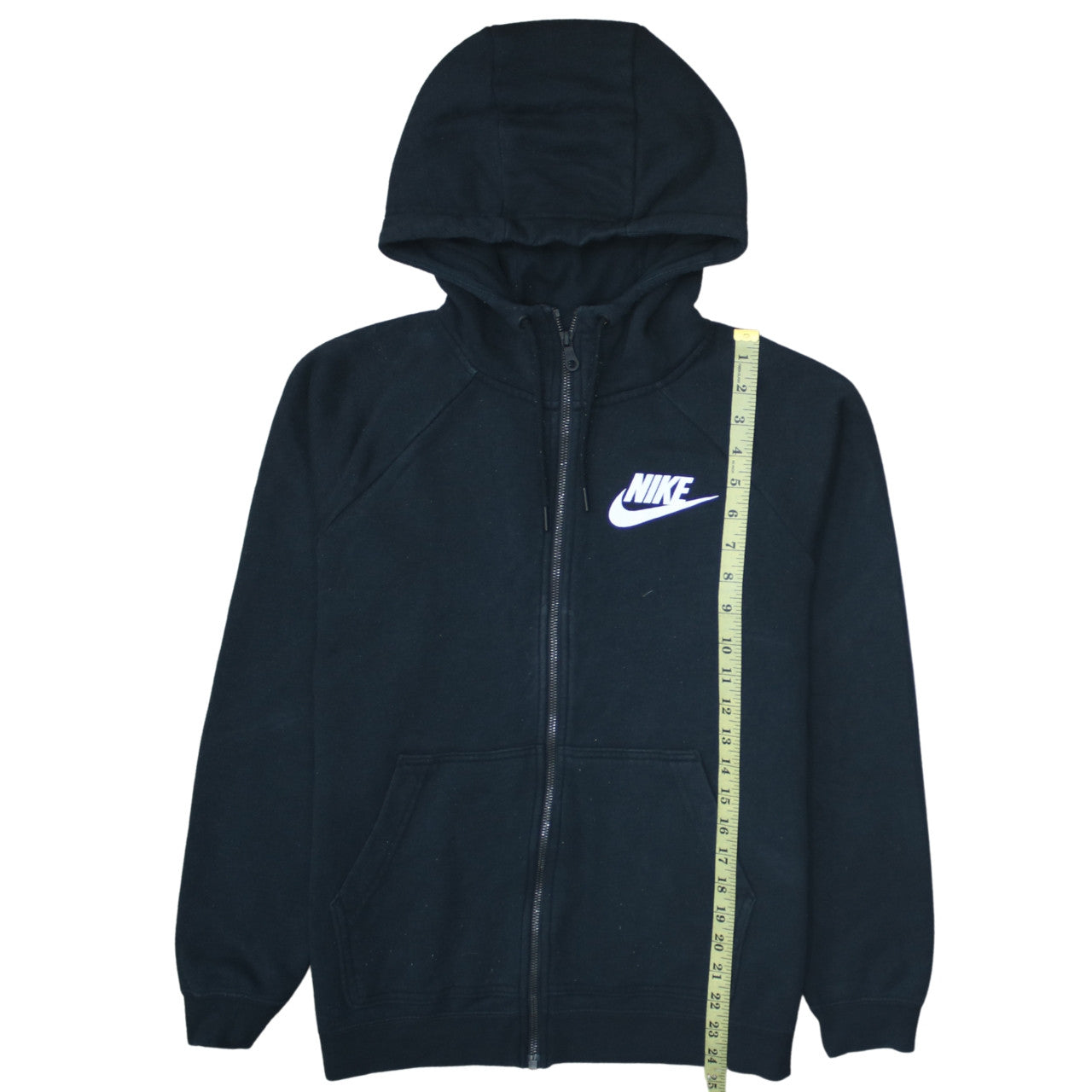 Nike Men's Black M Full Zip Hoodie with Logo and Pockets