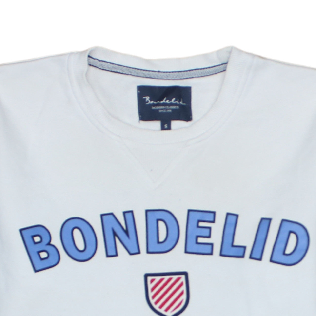 Bondelid Women's White Crew Neck Pullover Sweatshirt Size S