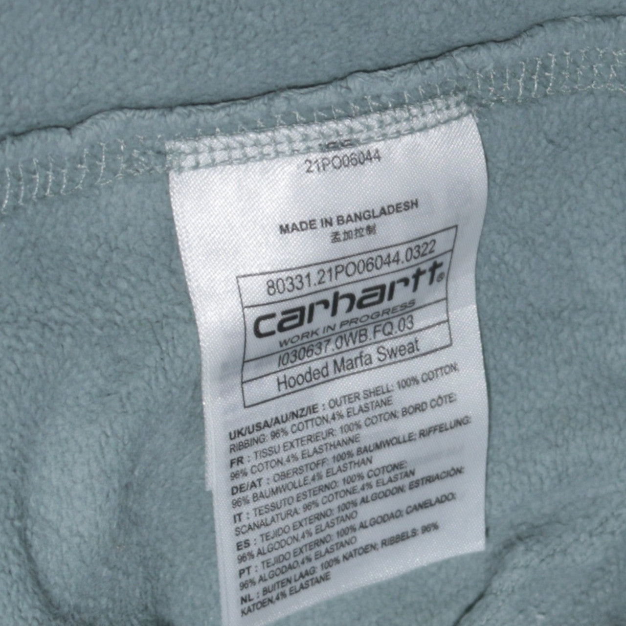 Carhartt Men's Blue Cotton Pullover Hoodie Size L
