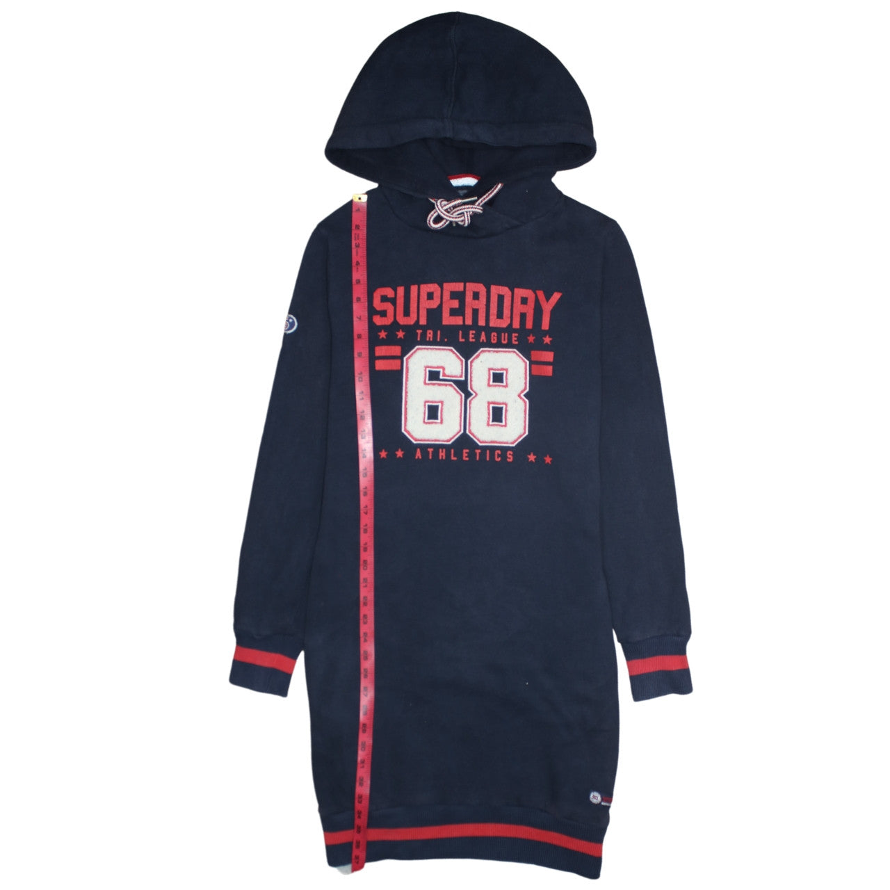 Superdry Women Blue L Jumper Dress Hooded Casual Fleece Knit