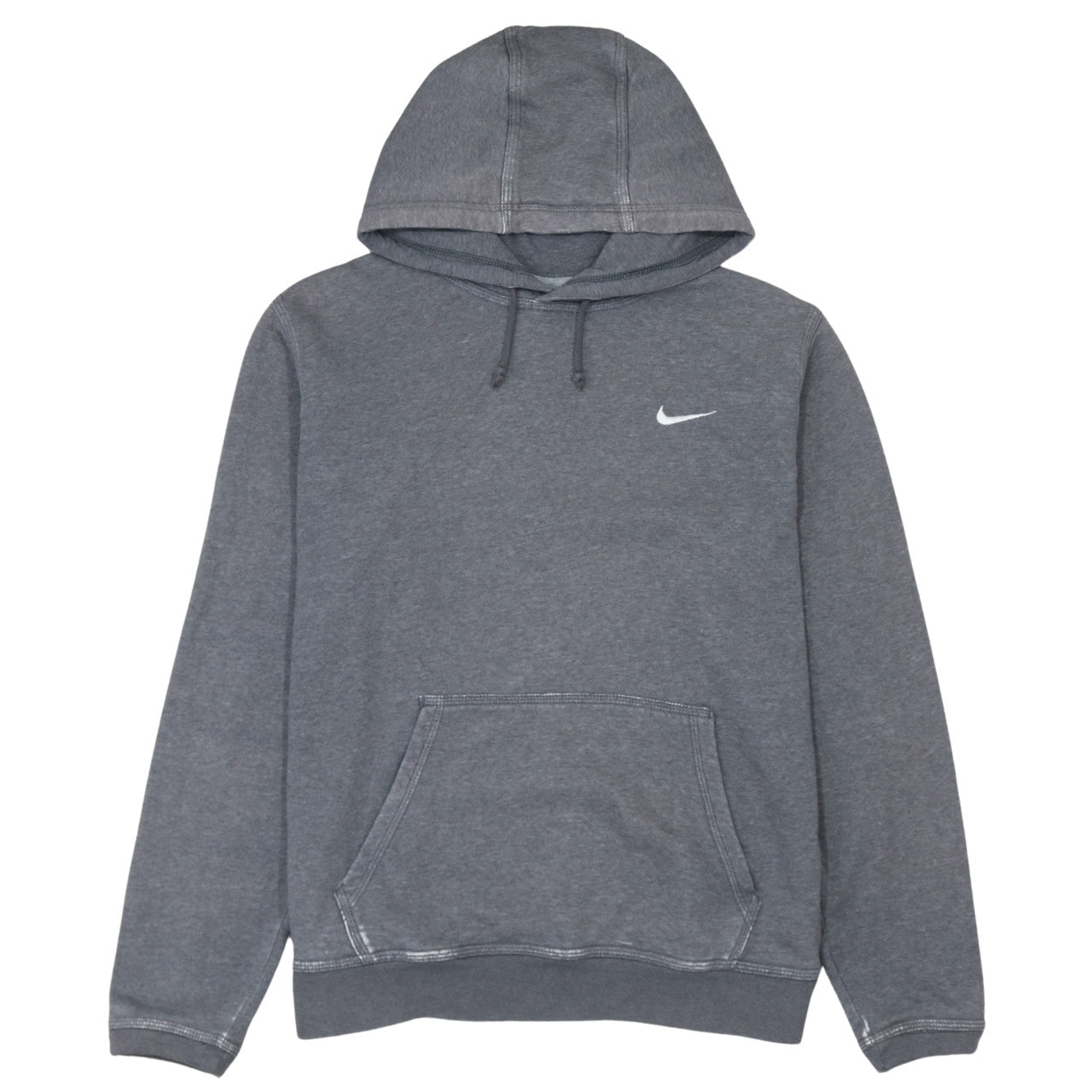 Nike Men's Grey Pullover Hoodie Large Regular Fit Fleece Sweatshirt