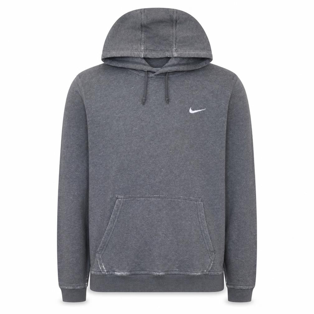 Nike Men's Grey Pullover Hoodie Large Regular Fit Fleece Sweatshirt