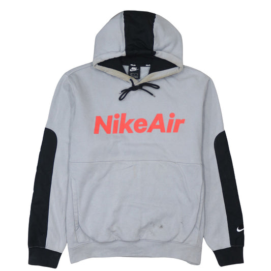 Nike Air Men's Grey & Black Pullover Hoodie XL Cotton Blend