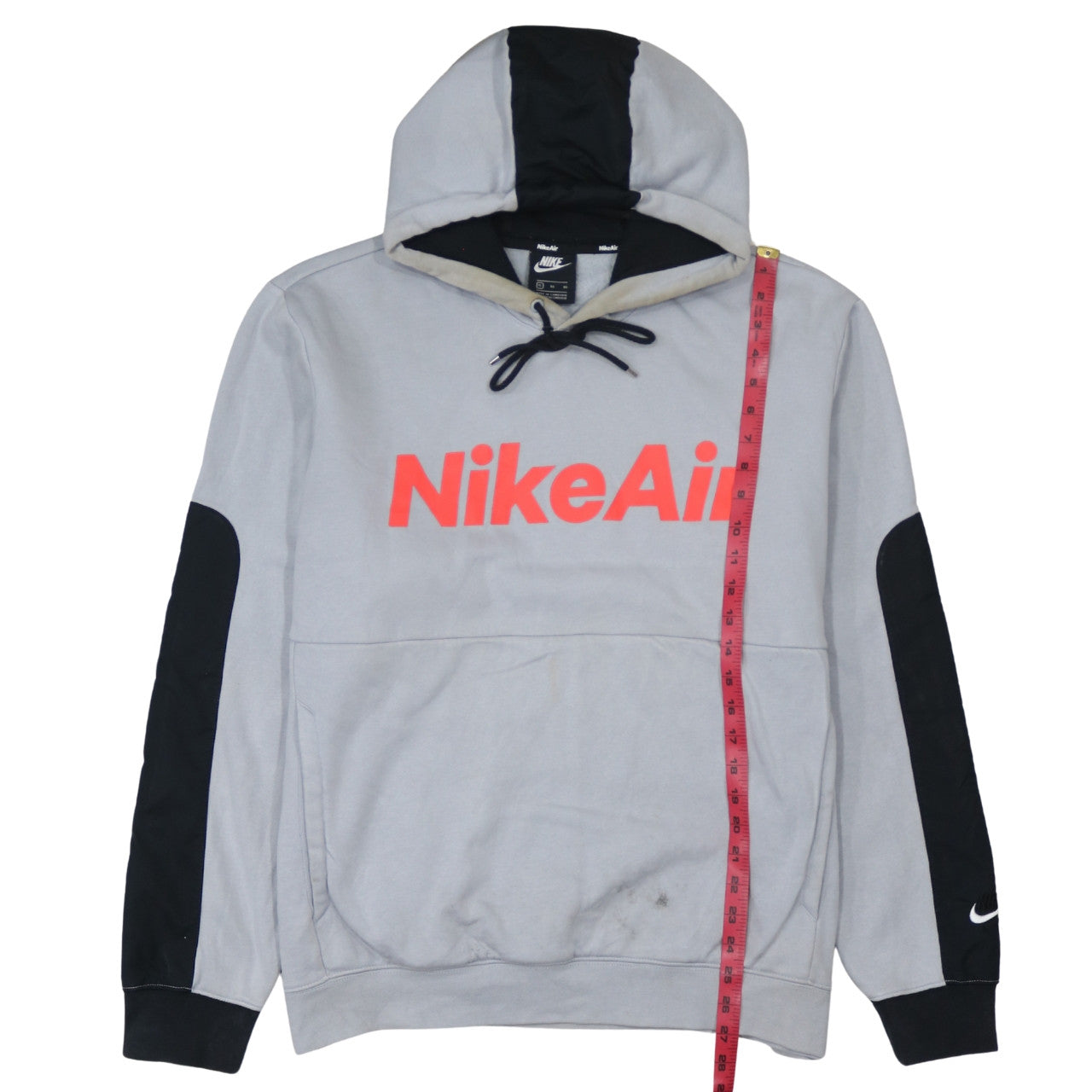 Nike Air Men's Grey & Black Pullover Hoodie XL Cotton Blend