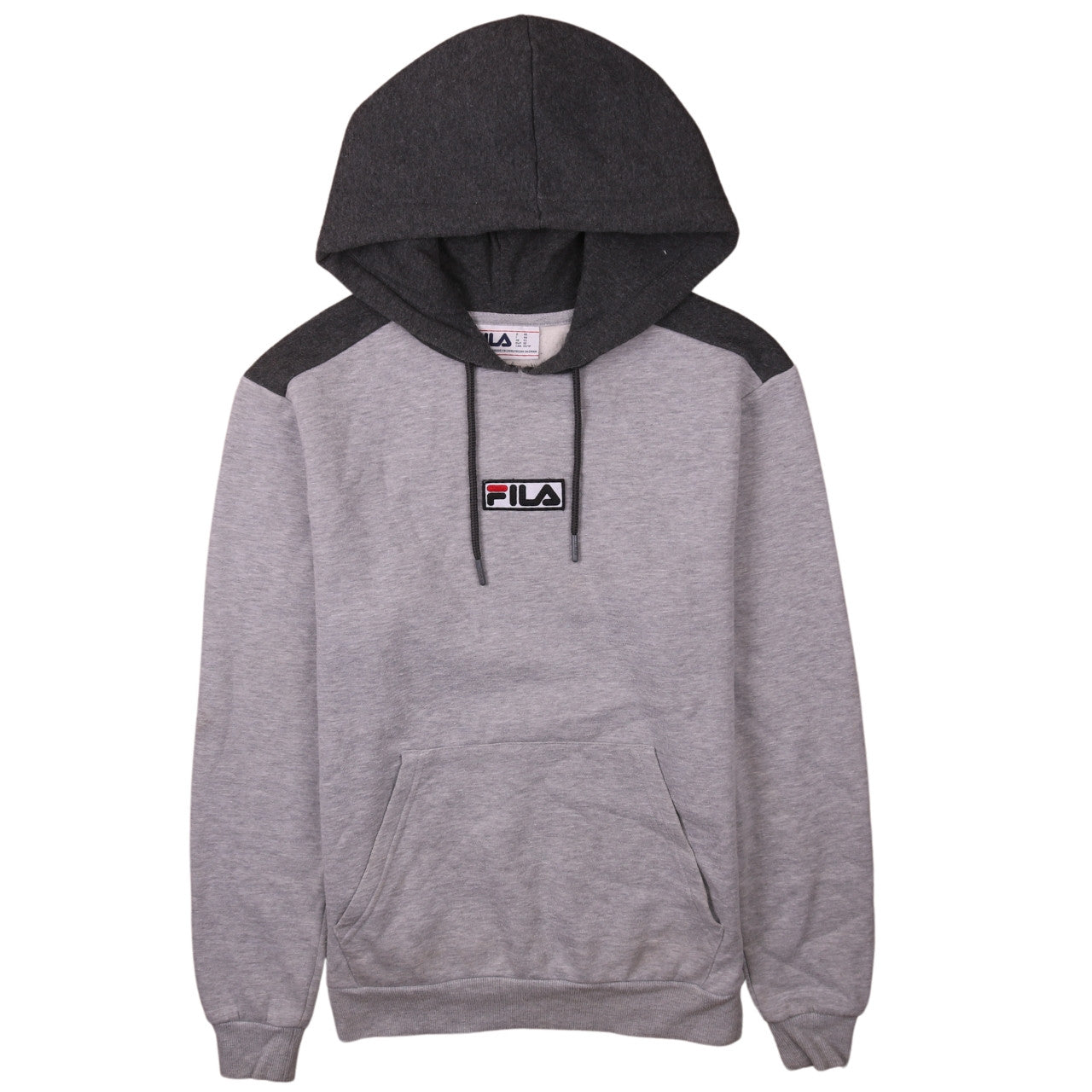 FILA Men's Grey Pullover Hoodie XS Logo Fleece Sports Sweatshirt