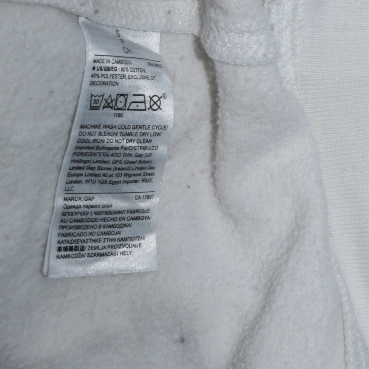 GAP Women White Pullover Hoodie Small Cotton Blend Casual