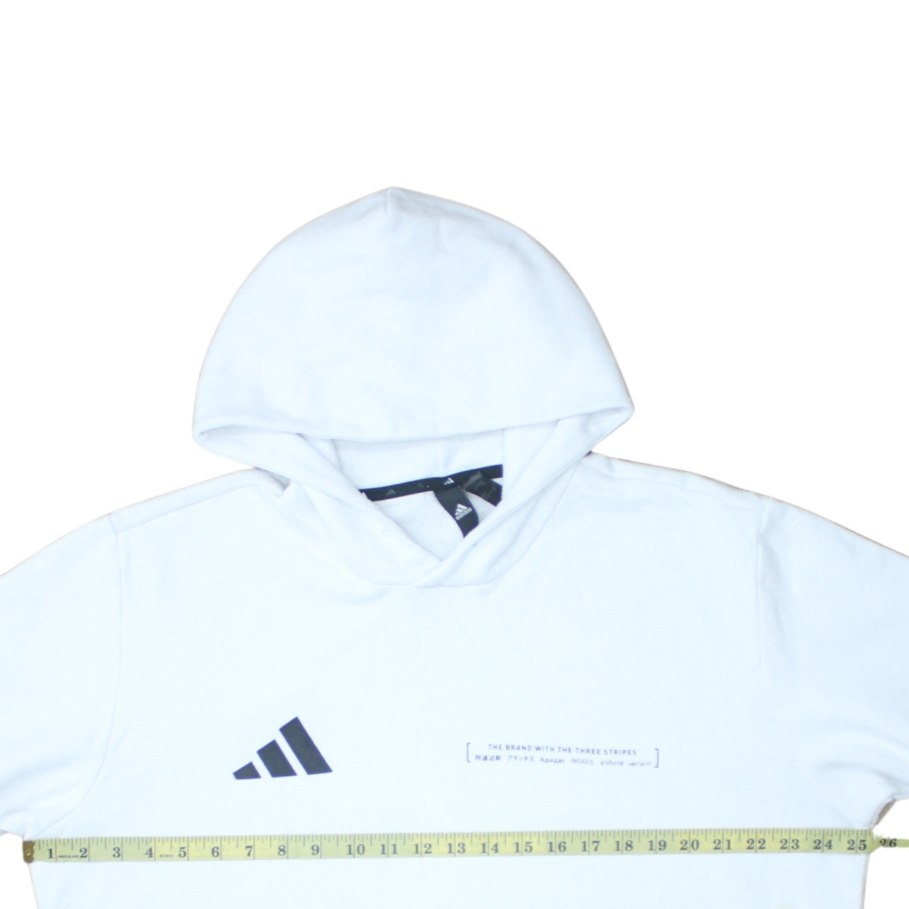 Adidas Men's White Pullover Hoodie L Worldwide Graphic Fleece Sweatshirt
