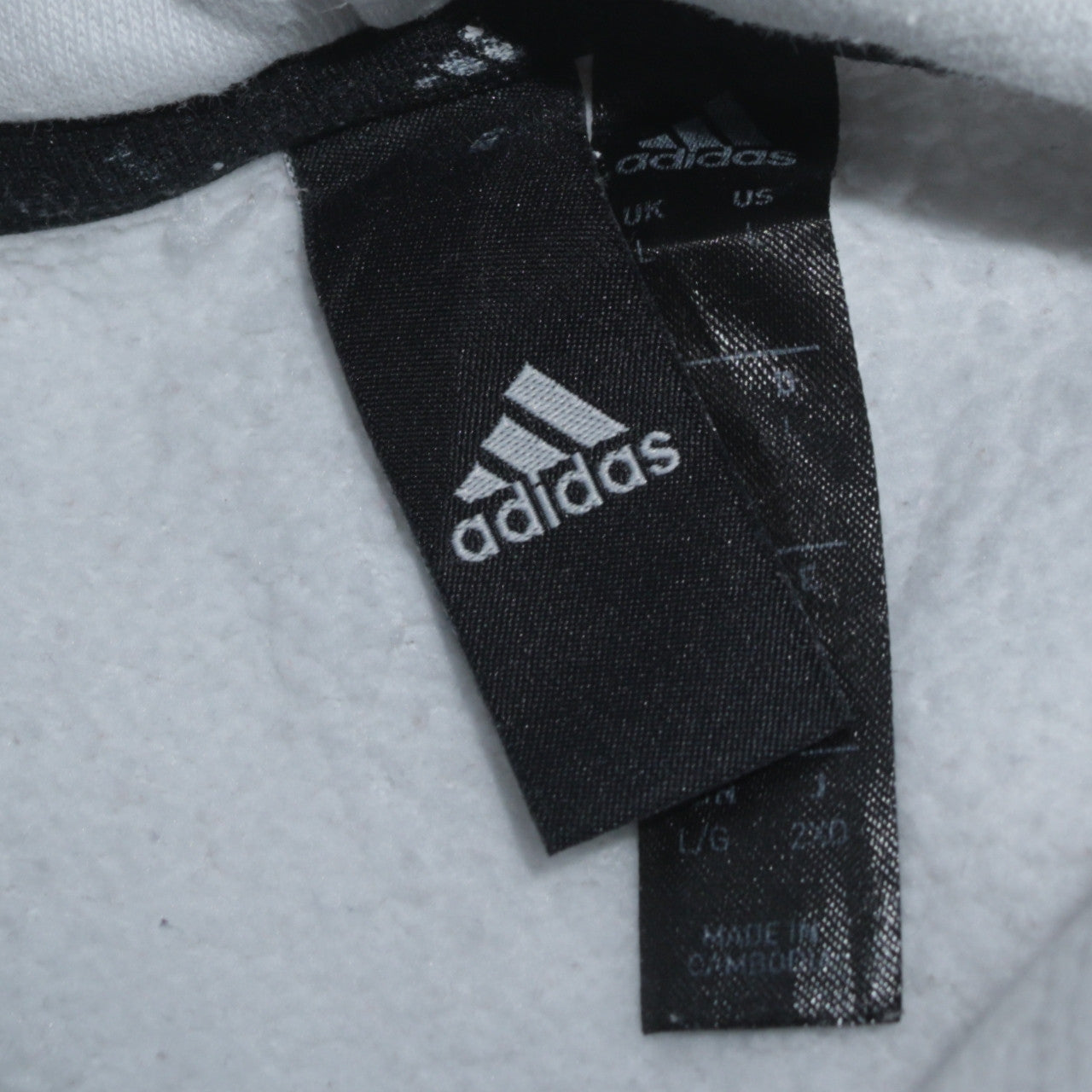 Adidas Men's White Pullover Hoodie L Worldwide Graphic Fleece Sweatshirt