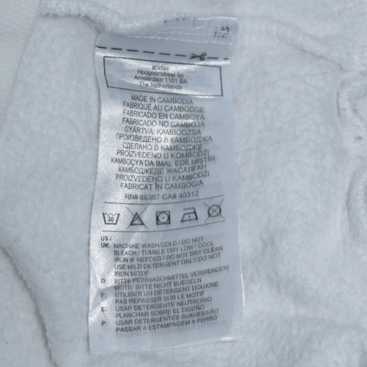 Adidas Men's White Pullover Hoodie L Worldwide Graphic Fleece Sweatshirt