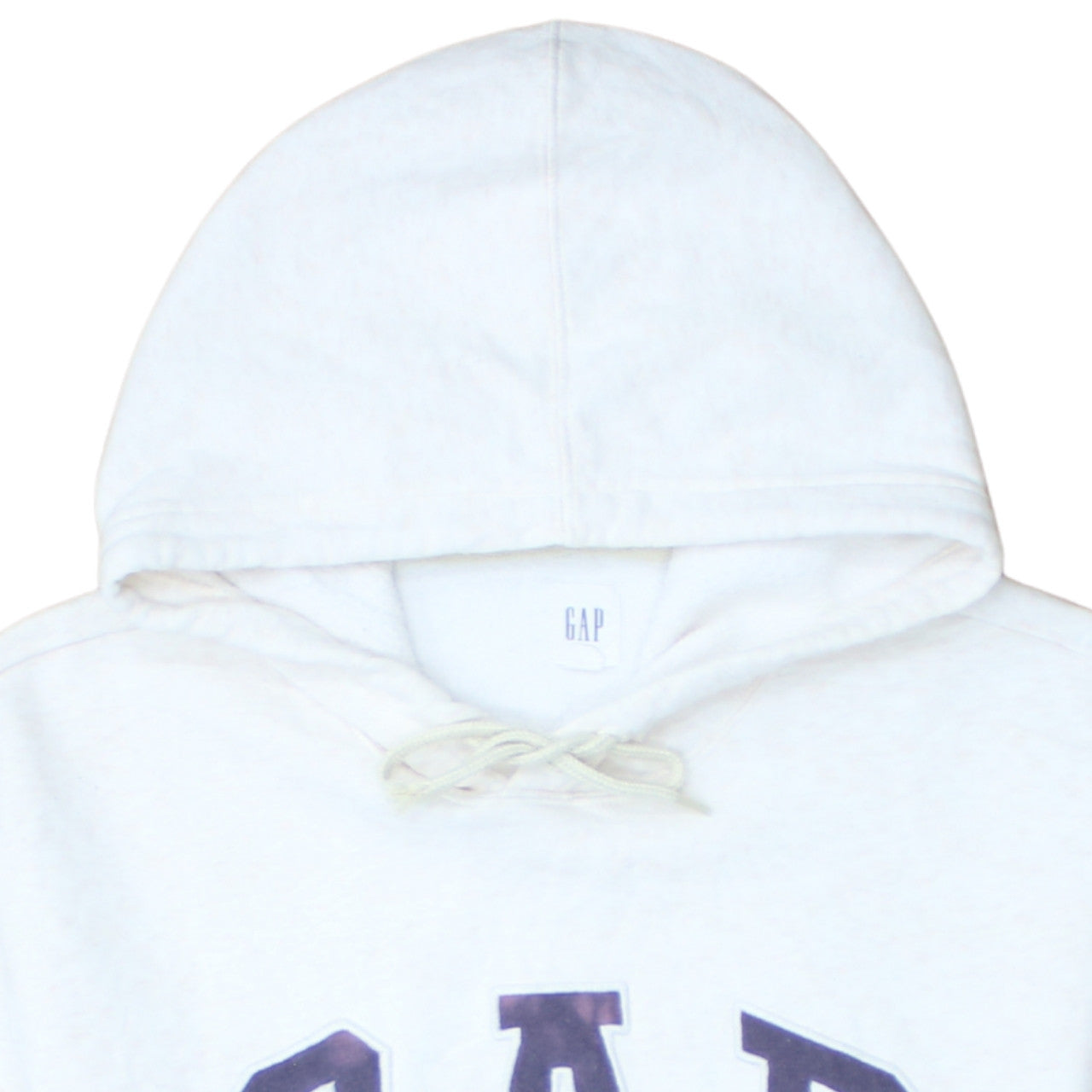 GAP Women White Pullover Hoodie L Cotton Blend Logo Casual