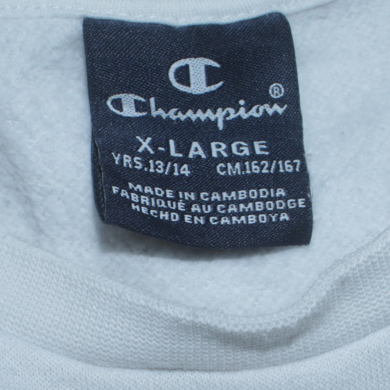 Champion Boys White Pullover Crew Neck Fleece Sweatshirt 13-14 Years