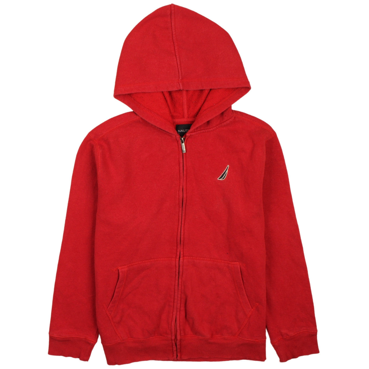 Nautica Teens Red Full Zip Hoodie Sweatshirt Size 14/16 Cotton Blend